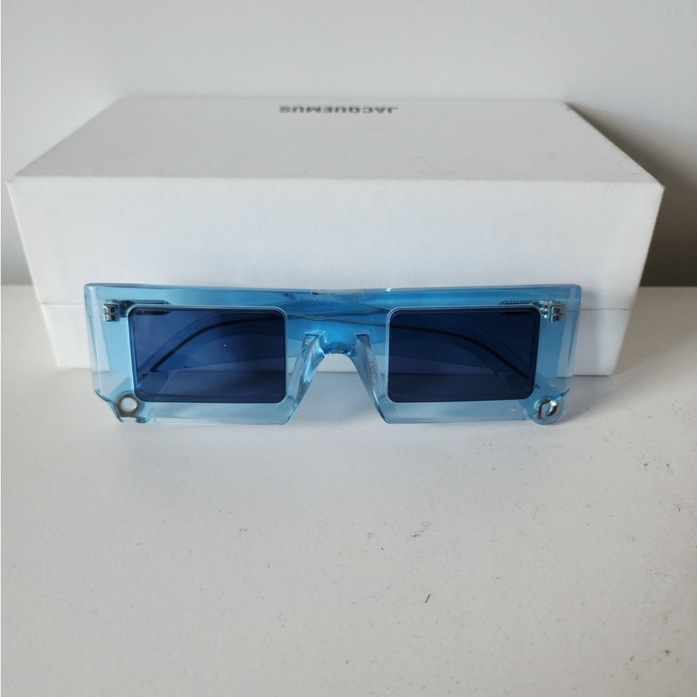 Blue tinted Jacquemus sunglasses